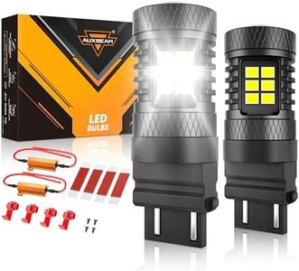 Auxbeam 2026 B1B Series 3157 LED Bulbs White for Backup Reverse lights 400% Brighter T25 3057 3457 4157 Bulbs for DRL Parking Lights with Extra Resistors Anti Hyper Flash