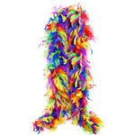 THARAHT Rainbow Chandelle Turkey Feather Boa 2 Yards 100g for DIY Craft Home Dancing Wedding Party Halloween Costume Decoration Feather Boa