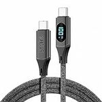 Statik TruCharge 100W USB C Braided Cable with LED Digital Display, USB C Power Meter and BlitzCharge Technology - Super Fast Charging Cord Type USBC to USBC - High Speed USB C Charger Cable, 3FT / 1M