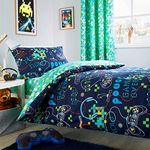 Olivia Rocco Gamer Duvet Cover Set Gamer Bedding Print Gaming Bed Set Video Games Pattern Broken Gamepad Duvet Cover Sets With Pillowcase For Kid Teens Boys (Single Duvet Cover Set)