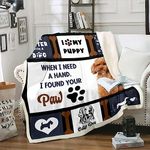 Dog Blanket for Boys Cute Teddy Throw Blanket, Lovely Pet Animal Puppy Fleece Blanket for Girls Teens Family, Geometry Grids Stripes Print Fuzzy Blanket Kawaii Dog Paw Print Sherpa Blanket 90"X90"