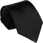 Men's Tie Solid Color Neckties For Men Business Wedding Formal Ties (Black)