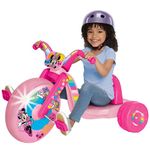 Minnie Mouse Ride-On 15" Fly Wheels Cruiser Tricycle Bike, Trike Has Built-in Light on Both Sides of Big Wheel, Ages 3-7, for Kids 41”-44” Tall - 70 lbs. Weight Limit