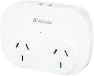 VERBATIM Dual USB Surge Protected with Double Adaptor - White