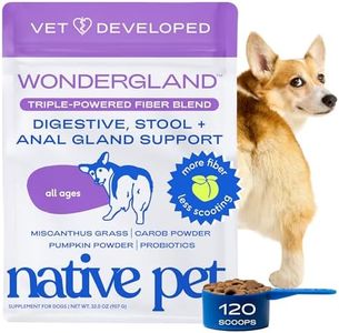 Native Pet WonderGland - Dog Anal Gland Supplement - Promotes Firm Stools, Natural Gland Expression to Help Reduce Scooting - Fiber Food Topper with Miscanthus Grass, Pumpkin & Probiotics -120 Scoops