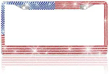 BDK Heavy Duty Rust-Proof Stainless-Steel Metal USA United States Flag Rhinestone Sparkly Sparkling Diamond Crystal Bling License Plate Frame Universal Size for Car Truck SUV