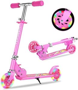 TENBOOM Scooter Toys for Kids Ages 6-12/3-5, Light Up Wheels Christmas Birthday Gifts for Girls Boys, Easy Folding Kids Scooter with 3 Levels Adjustable Handlebar