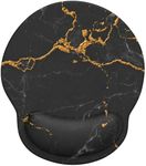 Giecy Mouse Mat Wrist Support, Ergonomic Gel Mouse Pad, Mouse Wrist Rest with Non-slip Base for Home Office Computer, Laptop (Black Marble)