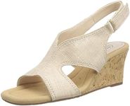 Clarks Women's Kyarra Aster Wedge Sandal, Sand Metallic, 5.5 UK