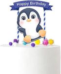 Winter Penguin Birthday Cake Topper for Under The Sea Theme Party Supplies and Decorations