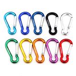 Gimars 6cm Spring-loaded Gate Light Duty Aluminum Locking Carabiner for Home, RV, Fishing, Hiking, Traveling and Keychain (10)