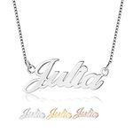 Lam Hub Fong Custom Name Necklaces Personalized Necklaces My Name Necklace Any Name Necklaces for Women (silver)