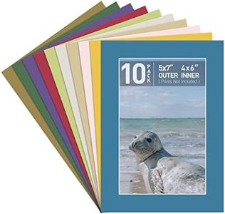 Golden State Art, 4 Ply Thickness 5x7 Photo Mat with 4x6 Opening, Signature Friendly - Great for Weddings, Baby Showers, Birthdays (Set of 10, Mix Color)