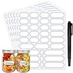 JaoNanl Spice Labels Stickers, Pack of 192 Waterproof Pantry Labels for Mason Jars, Food Containers, Spice Jars, Storage Bins, Bottles, Kitchen Labels with Marker Pen - 4 Sizes(Silver)