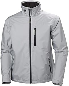 Helly Hansen Men's Crew Waterproof Windproof Breathable Rain Coat Jacket, 853 Grey Fog, XXXX-Large