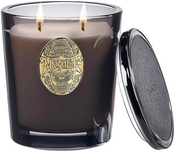 M&SENSE Large Two-Wick Soy Candle, Oud Wood & Black, 19.8 oz, 120H Burn Time, Luxury Scented Candle for Relaxation, Home Décor, for Bedroom, Office, Party Ambiance