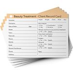 Beauty Client Cards A6 Size - Salon and Therapist Customer Consultation Record - Treatment Services Essentials - Profile and Recording Forms - Beauty Stationery - 105x148mm - Pack of 200