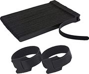 INOVERA 100 Piece Cable Organizer Hook & Loop Tape - Wire/Cord Holder Management Strap - Reusable Hook & Loop Ties for PC, TV, Desk, WFH Accessories - Black