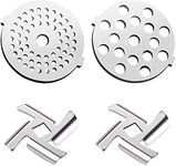 SHEAWA Replacement Kit for Electric Meat Grinder 2Pcs Meat Grinder Blade 2PCS Grinding Plates 5/7mm