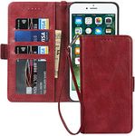 ELTEKER Phone Case for iPhone 6 Plus/6S Plus Wallet Case,[RFID Blocking] Premium Leather Credit Card Holder Magnetic Flip Kickstand Wallet Case for iPhone 6 Plus/6S Plus -Red