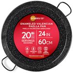 ZENDEU - Paella Pan 24 inch - Enameled Steel Paella Pan, Made in Spain - Easy Cleaning - Enameled Steel, 24 in - 60 cm (20 Servings) Cook your own Spanish Paella