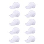 STOBOK 10Pcs Kids DIY Painting Hats White Baseball Caps Hats Plain Blank Cap Youth Outdoor Sports Caps Adjustable Back Strap Sun Hat for Boys Girls DIY Making Painting Hiking Camp Activity