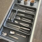 Limux Cutlery drawer organiser, cutlery holder, kitchen drawer organiser, extendable, adjustable cutlery drawer organiser, kitchen organiser, cutlery tray, UK Brand (Double sided extendable)