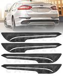 CARZEX Car Bumper Guard Scratch Protector for Car/Bumper Guard with Single Chrome Strip Compatible with All Cars (Black, Set of 4)