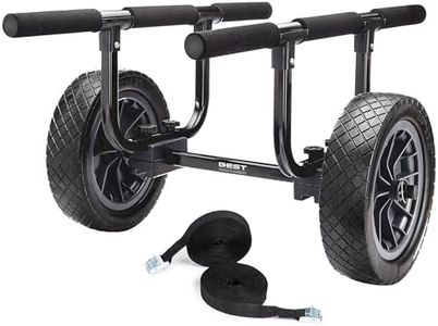 Best Marine and Outdoors Kayak Cart, Heavy Duty Dolly, 450lb Weight Capacity, Flat Free Airless Wheels, Adjustable Width Trolley Carrier, Canoe & Kayak Trailer Accessories