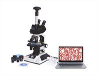 E.S.A.W Trinocular Microscope With Semi-Plan Objectives (Magnification 40x-1500x) And Cmos Camera 3mp And Slide Box (White)