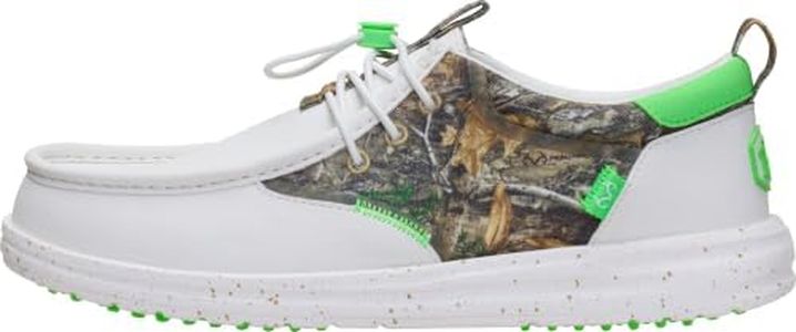 HEYDUDE Men's Realtree Edge Wally Golf Shoe, Dark Camo Green/White Size 12
