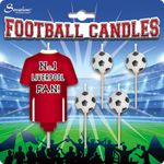 Expreess Yourself Touchdown Delight Football Candles – Set of 4 Football Candles and 1 Football Jersey Candles with Attractive Styling No. 1 Liverpool Fan! Red Jersey.