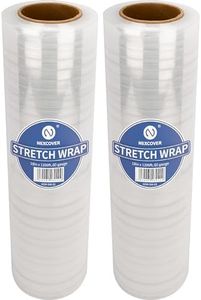 NEXCOVER 18 Inch Stretch Wrap - 1200 Feet | 60 Gauge, 2 Roll Clear Plastic Self-adhering Stretch Wrap Film for Pallet Wrap, Thick and Durable Packing Moving Supplies Heavy Duty Shrink Film.