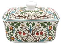 The Leonardo Collection LP94542 William Morris Pattern Blackthorn Butter Dish, Fine China, Boxed