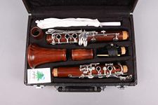 Yinfente Intermediate B-Flat Clarinet Rosewood wood Body Silver Plate Bb Key 17 key Case + Reeds + Pads (Bb key)