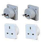 Invero® 2x Pack of UK to Australia Australian New Zealand Tourist Travel Plug Power Mains Adaptor - White