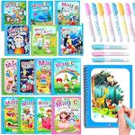 Set of 5 Magic Water Book Reusable Coloring Books with Pen for Kids Birthday Party Return Gift, Water Doodle Interactive Book, Coloring Doodle Drawing Board for Kids