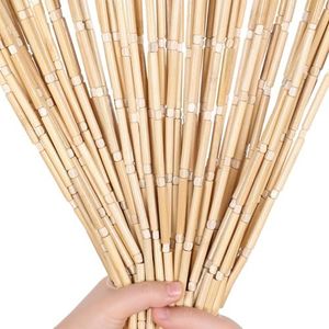 BECHAEO Handmade Bamboo Beaded Curtain for Doorway 65 Strands Door Beads Curtain Hanging Room Divider for Hallway Window Closet Boho Rustic Hippie Home Store Decor, 35.5 x 75 Inches Natural