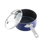 Granitestone Blue 2.5 Quart Saucepan with Ultra Nonstick & Durable Mineral Derived & Diamond Reinforced Surface, Stay Cool Handles & Tempered Glass Lid 7035