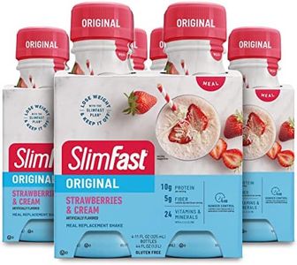 SlimFast Meal Replacement Shake, Original Strawberries & Cream, 10g of Ready to Drink Protein, 11 Fl. Oz Bottle, 4 Count (Pack of 3) (Packaging May Vary)