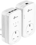 TP-Link TL-PA8033PKIT AV1300 3-Port Gigabit Passthrough 2x2 MIMO Powerline Adapter Starter Kit, No Configuration Required, UK Plug (UK Version)