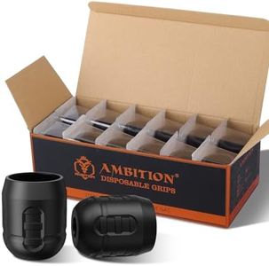 Ambition Soldier P3 42MM Disposable Tattoo Grips - 12Pcs Professional Tattoo Rubber Grip Cover with Click Adjust System Supply for Rotary Soldier, Zetton, Torped & Shura Tattoo Pen Machine Gun