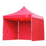 Malabar Trading Company Heavy Duty Canopy Tent with Side Wall | 3 Side Cover/Pop-up Tent for Garden and Promotional Activity | 10x10 FT | Easy Foldable & Portable (Red)