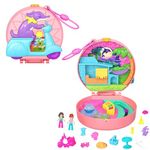 Polly Pocket Dolls and Playset, Adventure Moped Compact, Travel Toy with 2 Micro Dolls and Pet, Animal and Vehicle Accessories, HWN98