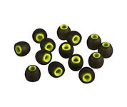 Xcessor (S 7 Pairs (14 Pieces) of Silicone Replacement In Ear Earphone Small Size Earbuds. Replacement Ear Tips for Popular In-Ear Headphones. Black/Green