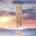 Paybox Memorial Wind Chime Outdoor Large Deep Tone Amazing Grace Wind-Chime with 6 Aluminum Tubes Elegant Melodic Sympathy Chimes Windbell Home&Garden Decor Patio Balcony Gift (6 Tubes)