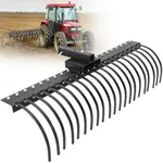 60 Inch Landscape Rock Rake,3 Point Attach Rake Fit for 2 Inch Receiver with 360 Degree Rotation,Tow-Behind Garden Tool for Compact Tractors, Category 1