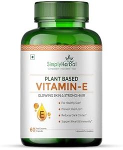 Simply Herbal Plant Based Vitamin E 10mg Capsules for Glowing Skin and Strong Hair | Vitamin E - 60 Capsules