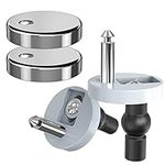 Quick Release Toilet Seat Fixings, AncableTop Universal Toilet Seat Hinge Fittings for WC Toilet Blind Holes 2 Pack