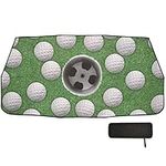 White Golf Balls on Green Missed Target Auto Car Windshield Sun Shade Umbrella, Block UV Rays Protection Automobile Foldable Sun Visor Protector Sunshade 58x29.7 Inch